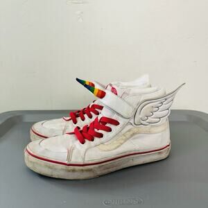 Vans Unicorn Wings Sk8 Hi White Sneakers Girls Size 6